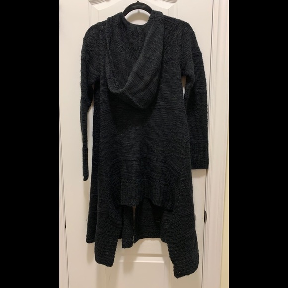 Lucky Brand Hooded Black Wool Long Cardigan Size S - Picture 2 of 3